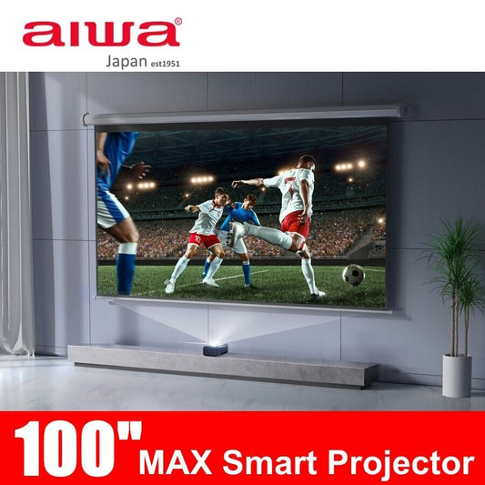 Brand New AIWA 100" MAX Ultra Short Throw Smart Projector 350 lumens + Soundbar