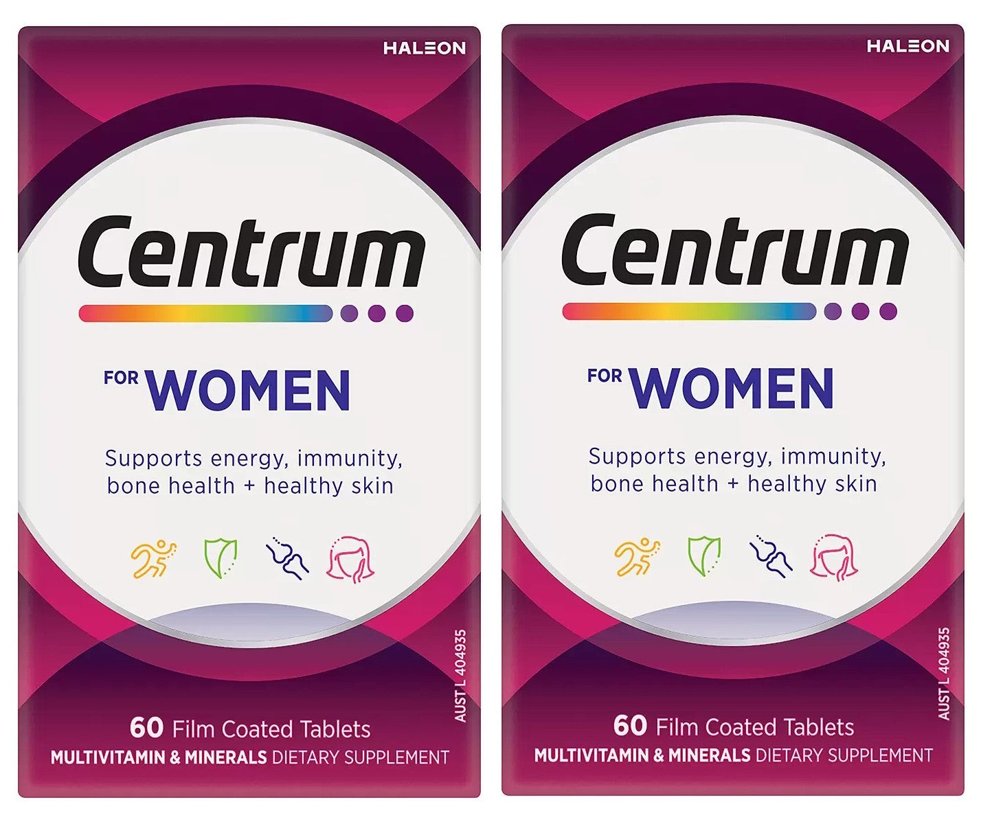 120 Tablets (2x 60) Centrum for Women Multivitamin Dietary Supplement A to Zinc