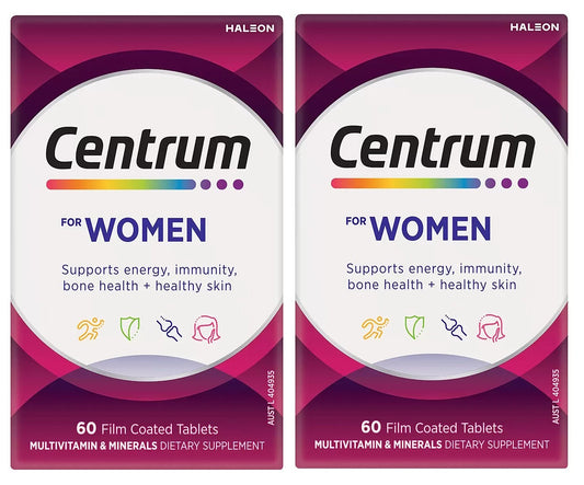 120 Tablets (2x 60) Centrum for Women Multivitamin Dietary Supplement A to Zinc