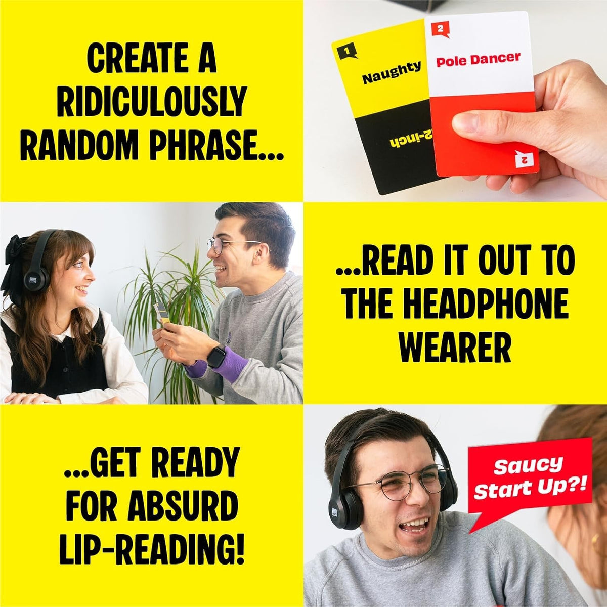 Sorry What?! Card Game 18+ Adults Only 400 Cards Wireless Headphones Included