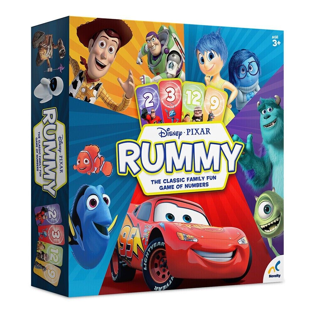 Disney Pixar Rummy Number Tile/Colour Kids/Childrens Family Card Playing Game 3+