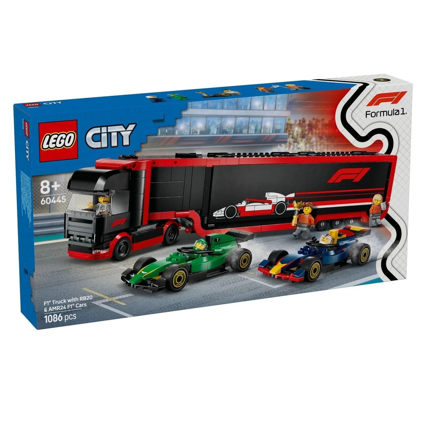 LEGO CITY: F1 Truck with RB20 & AMR24 F1 Cars [1086 PCS] [60445] [Sealed]