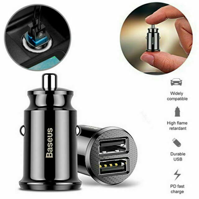 Baseus 5A 100W/30W Quick Charge QC 4.0 QC3.0 Dual USB, USB A Type C Car Charger