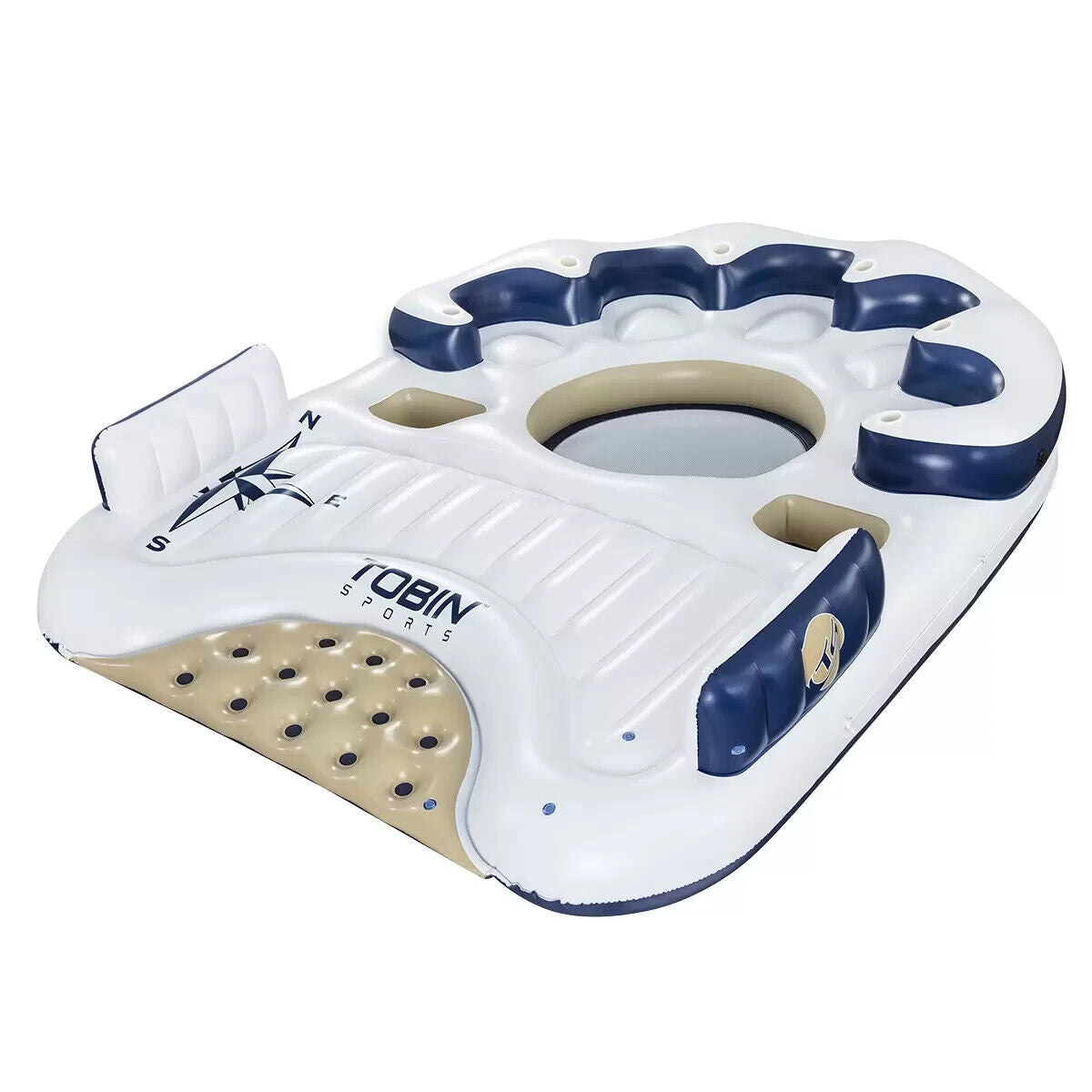 Tobin Sports 7 Person Seas The Day Giant Inflatable Party Lake Island 3.92x3.08m