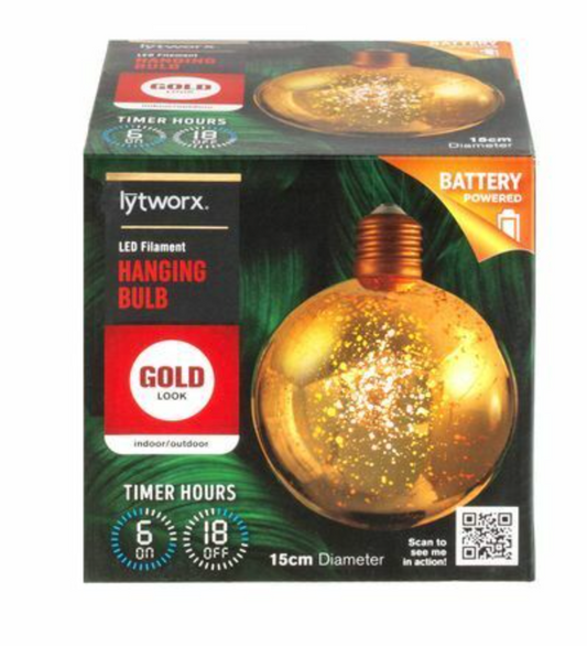 Lytwork Led Filament Hanging Bulb Gold Look indoor/outdoor Brand New