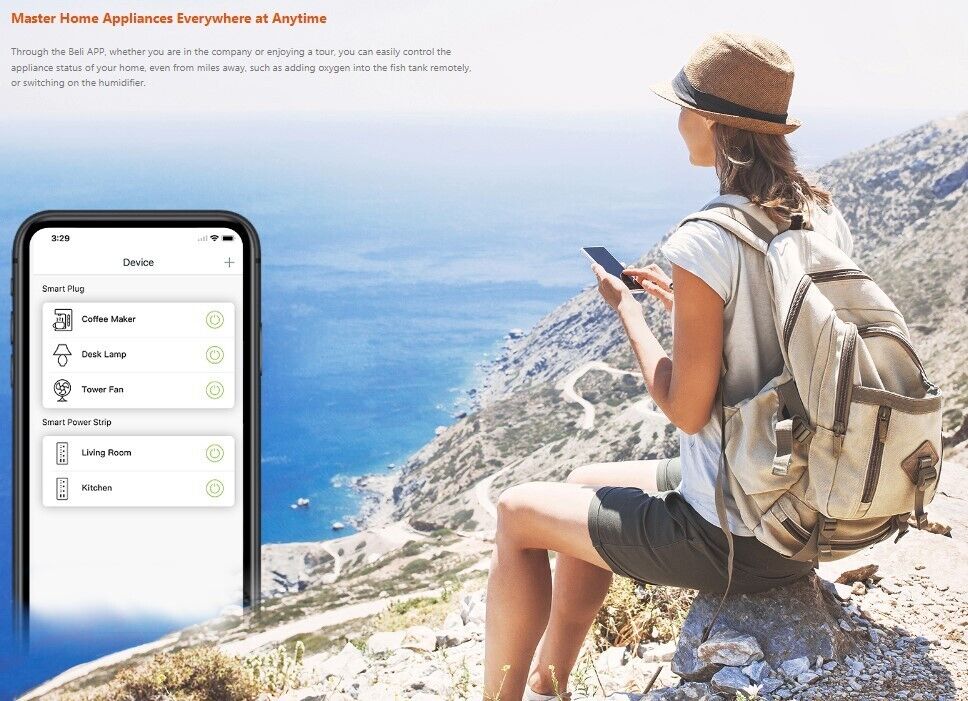 Tenda Connect 3 Outlet + 2 USB Smart Powerboard with Master Switch