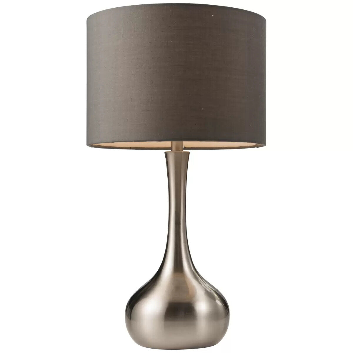 Piccadilly Bedside Table Lamp Touch Dimming Satin Nickel Dark Grey Hudson Living