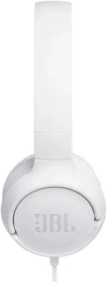 JBL Tune 500 Wired ON Ear Headphones Pure BASS Sound Headset Mic White