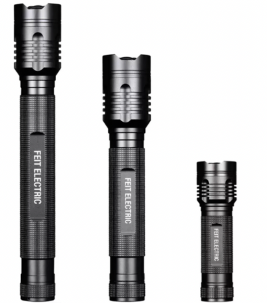 FEIT Electric LED Flash Light Torch 3 pcs Kit Ultra Bright 1700 1000 500 Lumens
