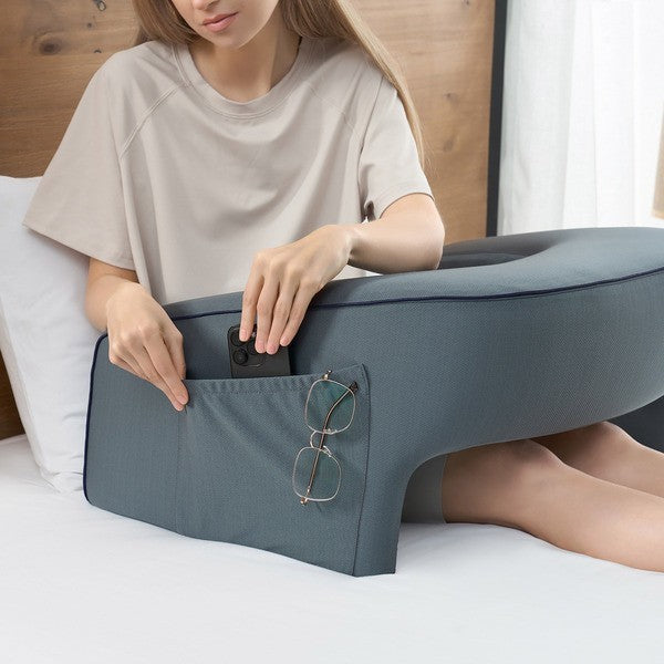 Casual Living Lap Desk Pillow Memory Foam Removable Knit Cover for Bed & Couch