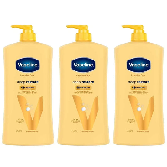 Vaseline Intensive Care Deep Restore Body Lotion 3 x 750ml