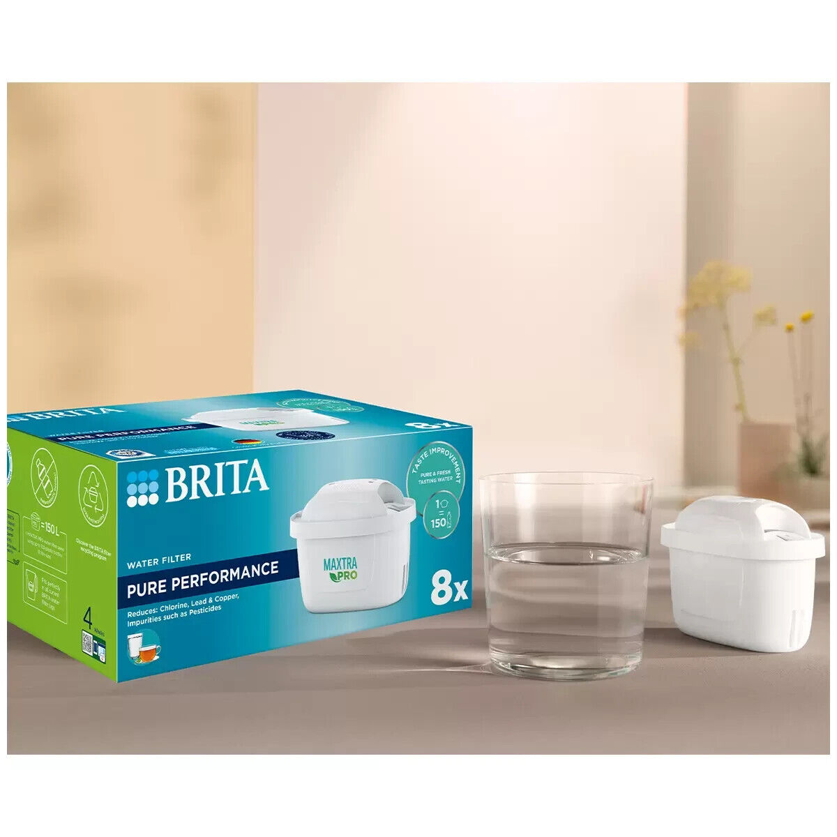 BRITA MAXTRA Pro 8 Pack Pure Performance Filter Refill Replacement Cartridges