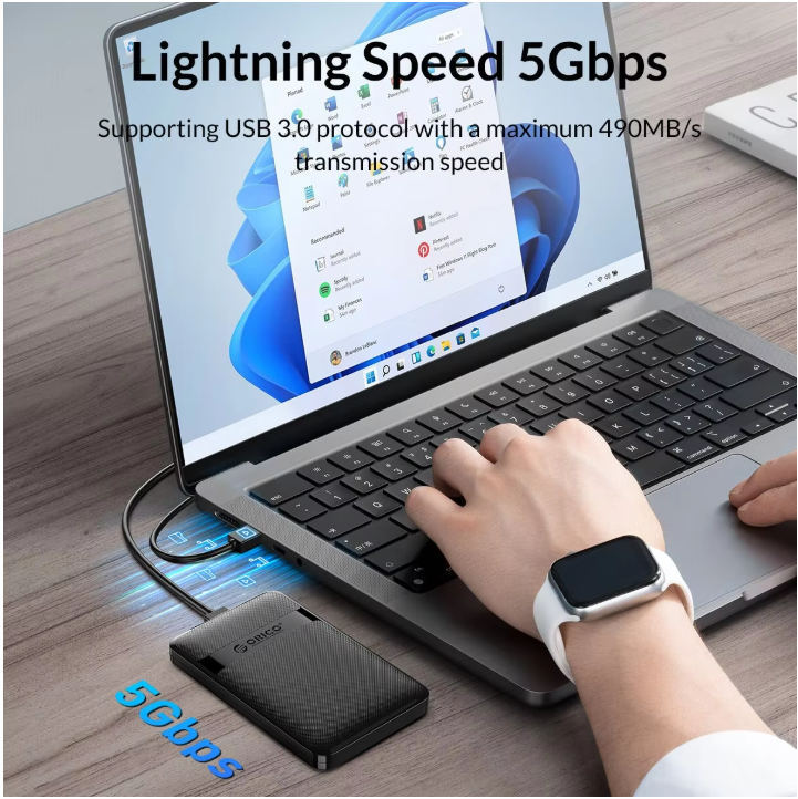 ORICO 2577U3 USB 3.0 2.5 SATA SSD Hard Disk Drive Enclosure Case USB C Brand New