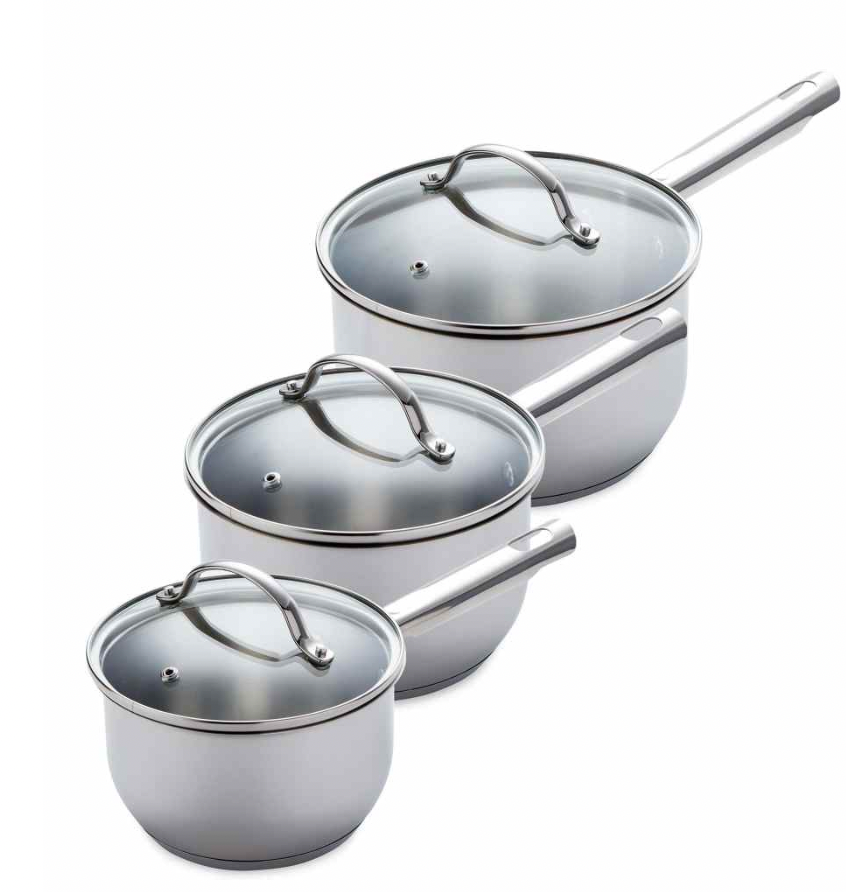 Crofton 3 piece Stainless Steel Saucepan Set