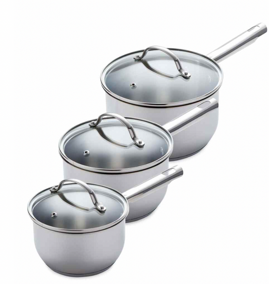 Crofton 3 piece Stainless Steel Saucepan Set