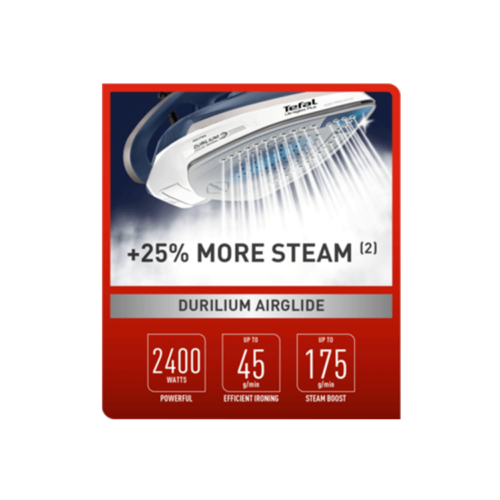 Tefal Steam Iron Ultraglide Plus Durilium Airglide Automatic Ironing Press 2400W