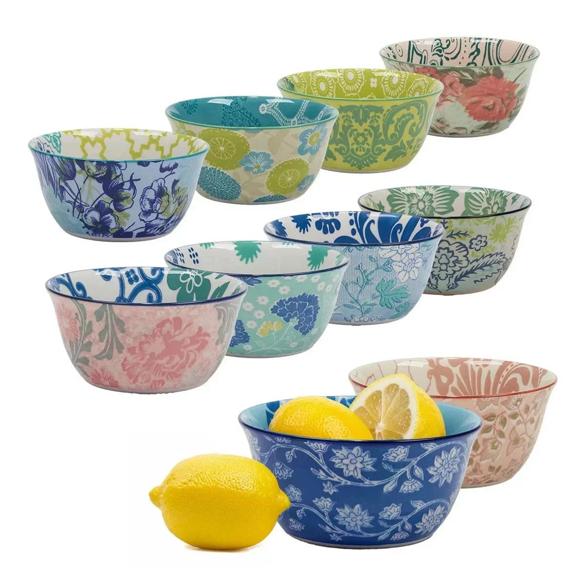 Certified International Provence Stoneware Bowls 10 Piece Set Soup Snack Dessert