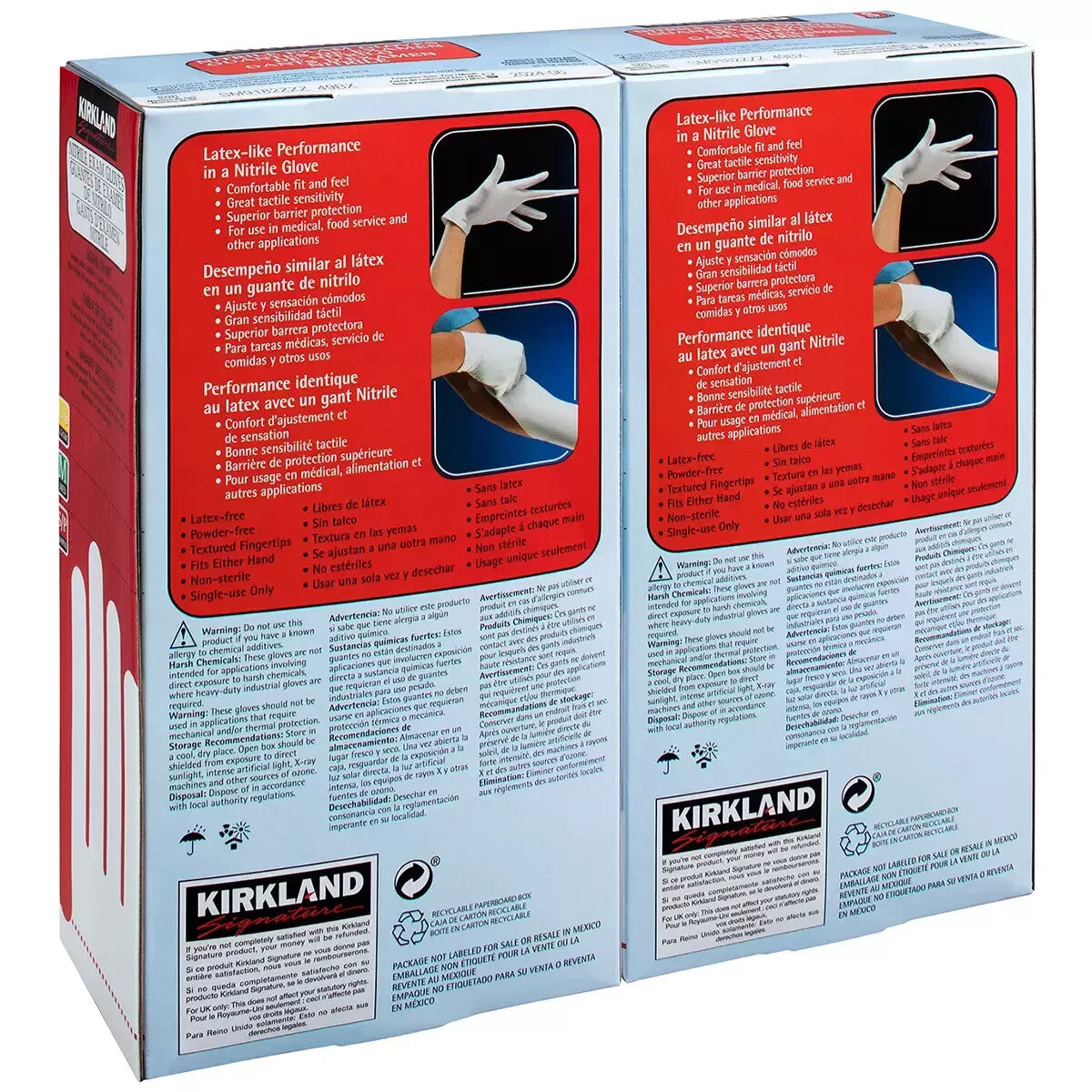 400 x Kirkland Disposable Nitrile Exam Safety Gloves Kitchen Housekeeping S
