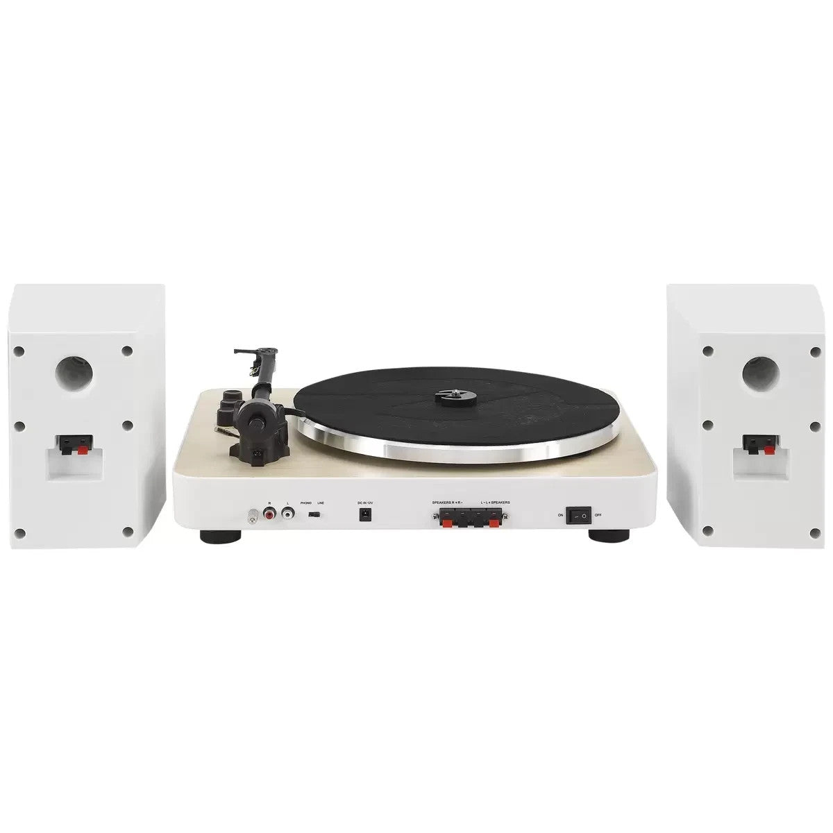 Crosley T170 Turntable Shelf System White Bluetooth Record Player Speakers