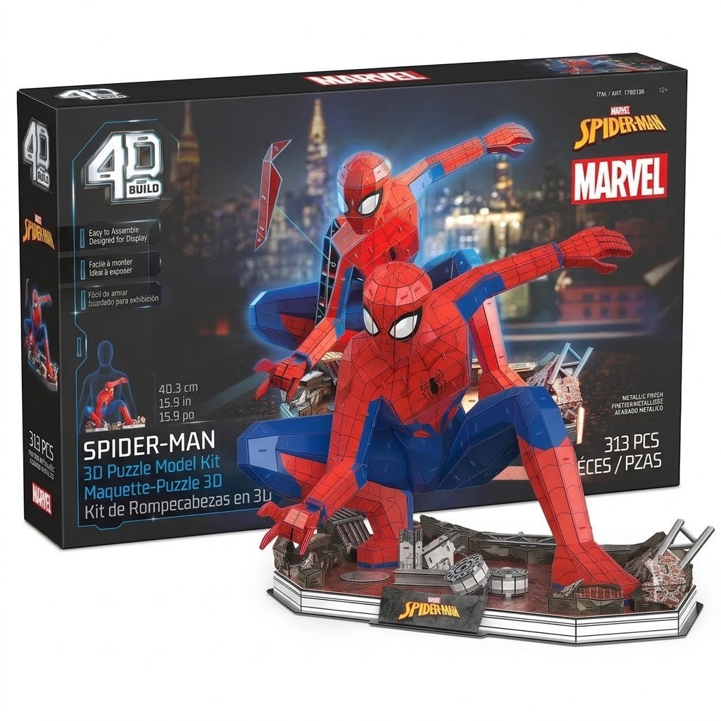 4D Build Spider-Man 3D Puzzle Model Kit Marvel Full Body 313pc 6077957