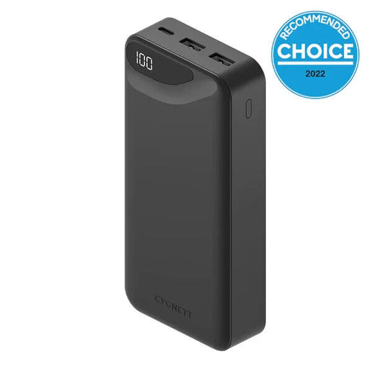 Cygnett ChargeUp Boost Gen3 20K Power Bank CY4345PBCHE - Black 3 Devices At Once