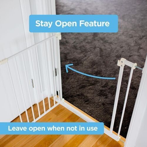 Perma Child Safety White Extra Wide Easy Fit Baby Gate 97 - 107cm wide 76cm tall