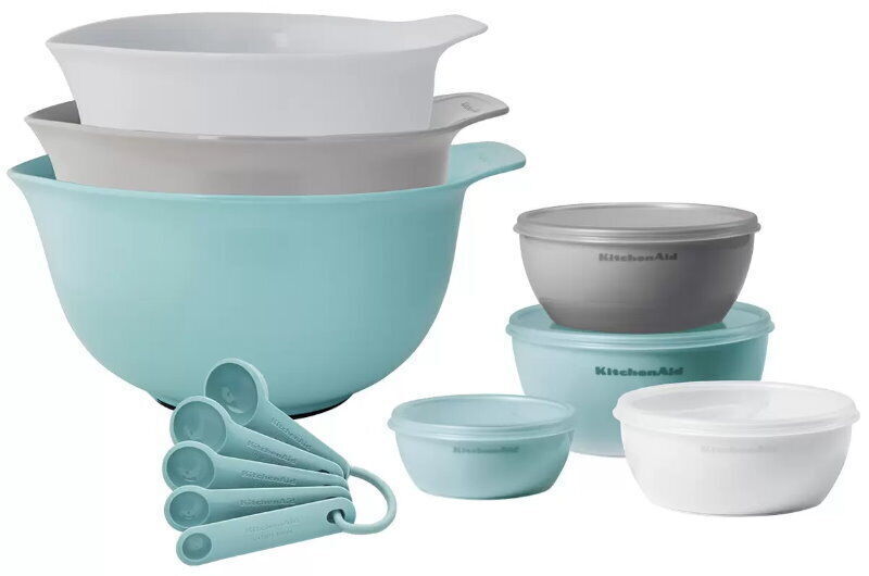 KitchenAid Mixing Bowls & Measuring Cups 12 Piece Set -Pasta Baking Salad Mixing