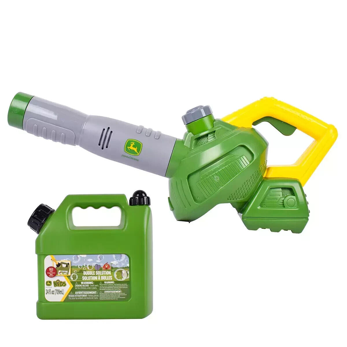 John Deere Bubble Leaf Blower & Bubble Refill Gas Can Kids Toy 700ml 3Y+