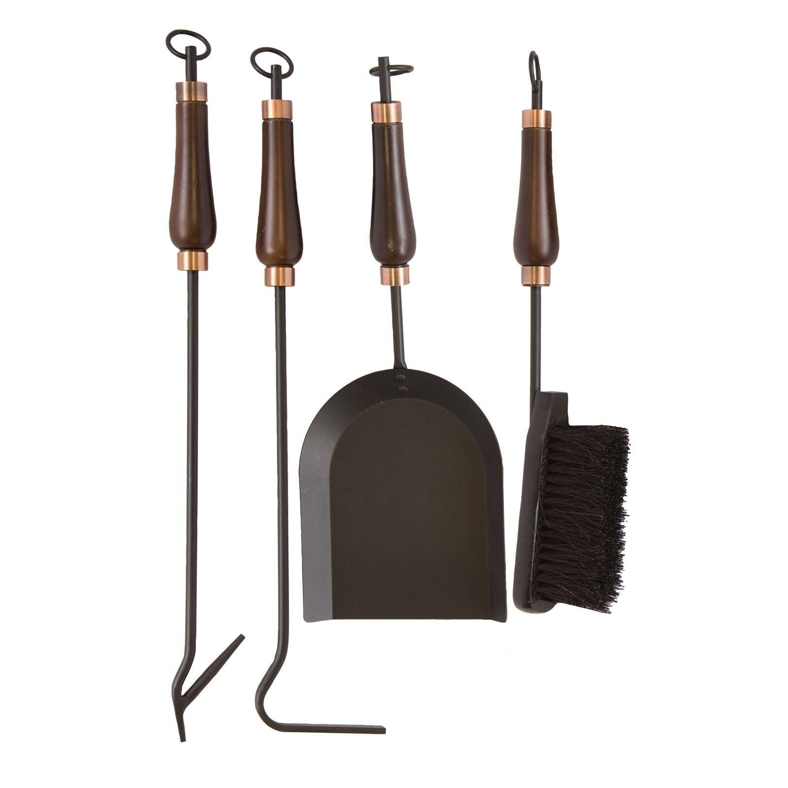 SCANDIA DELUXE™ 5 Piece Fireplace Tool Set Fire Place Shovel Brush Poker + Stand