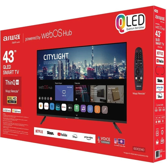 AIWA 43" Inch QLED WebOS ThinQ AI Smart FHD TV Magic Remote Bluetooth WIFI