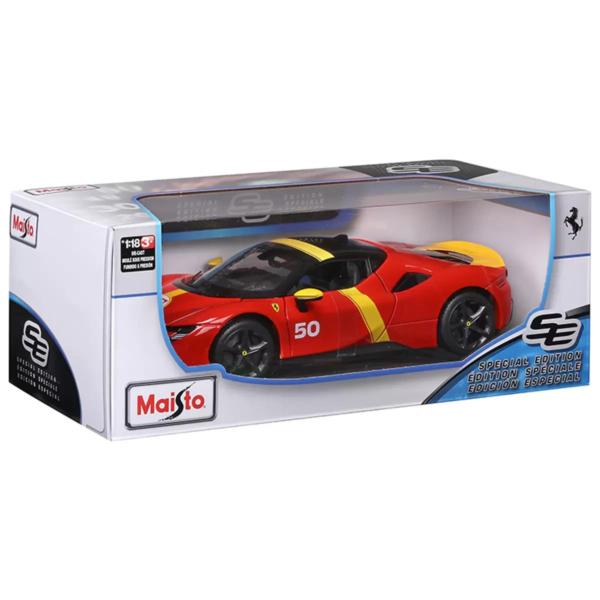 Maisto Ferrari SF90 Stradale Assetto Fiorano 1:18 Scale Diecast Model Car Red