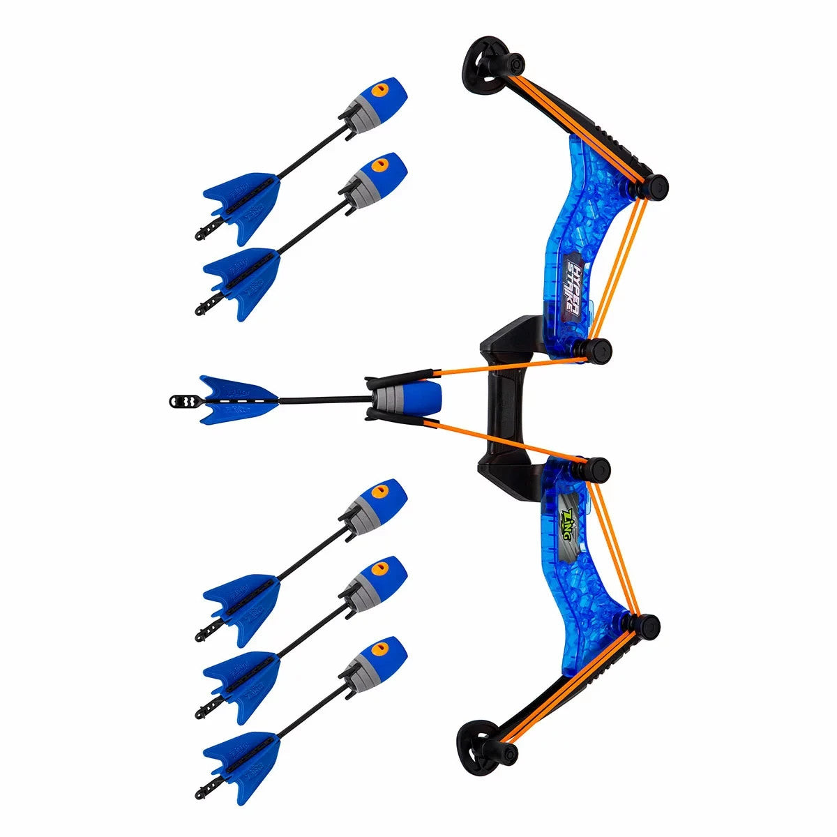 Hyper Strike Bow Set With 6 Arrows Blue Kids Outdoor Toy w/ Soft Foam Tip Arrows