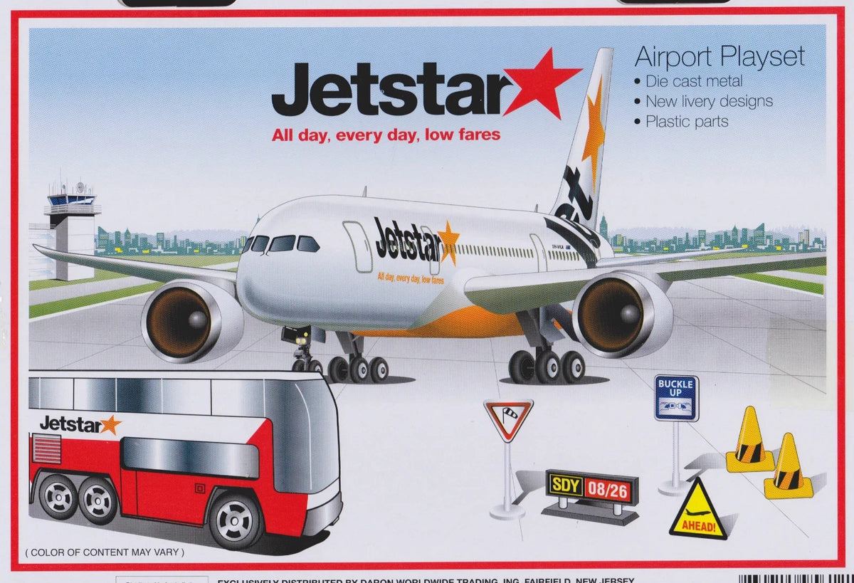 Jetstar Airplane Licensed 1:250 diecast metal Boeing 787 Airport Kids Playset