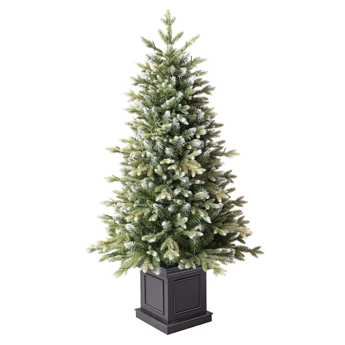 Pre-Lit Glitter Frosted Potted Christmas Tree 1.37m LED Lights Artificial Decor