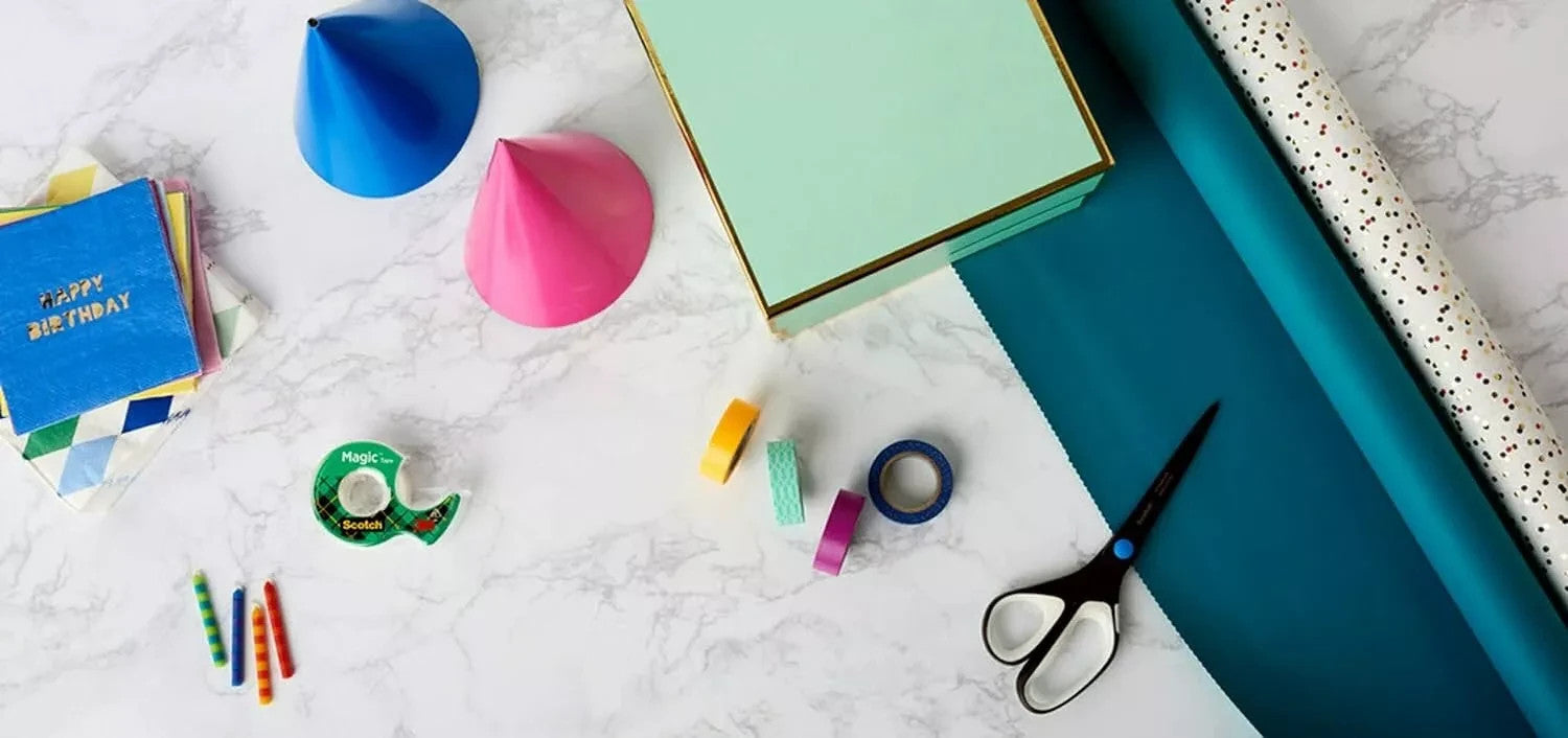 Scotch XL Tape Rolls Set Magic Tape & Gift Wrap Adhesive Tape 28m ea w/Dispenser