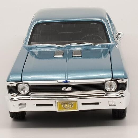 Maisto 1:18 1970 Chevrolet Nova SS Coupe Blue Die Cast Toy Diecast Car