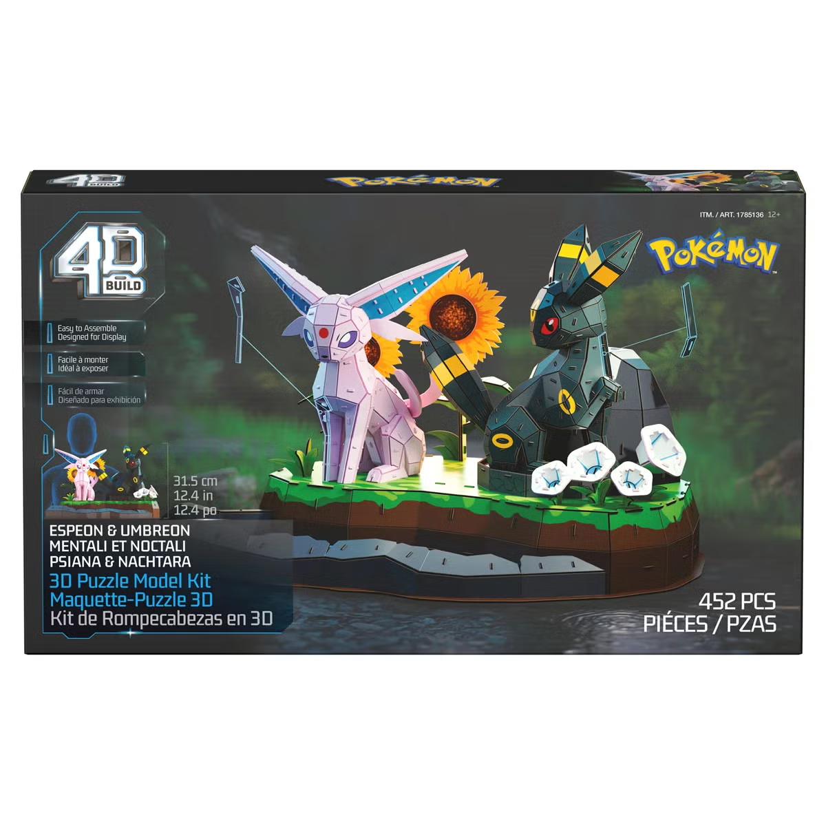 4D Build Pokémon Espeon & Umbreon 3D Puzzle Model Kit 452 Pieces 6076736