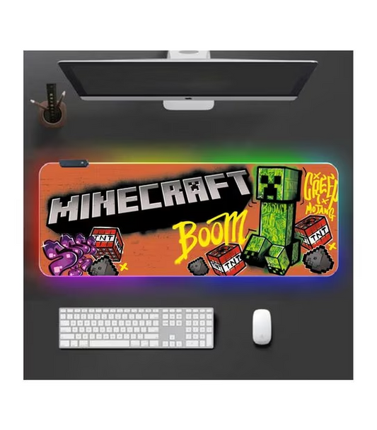 Minecraft RGB Light Up Gaming Mouse Pad 900 x 400mm Desk Mat - 2 designs options