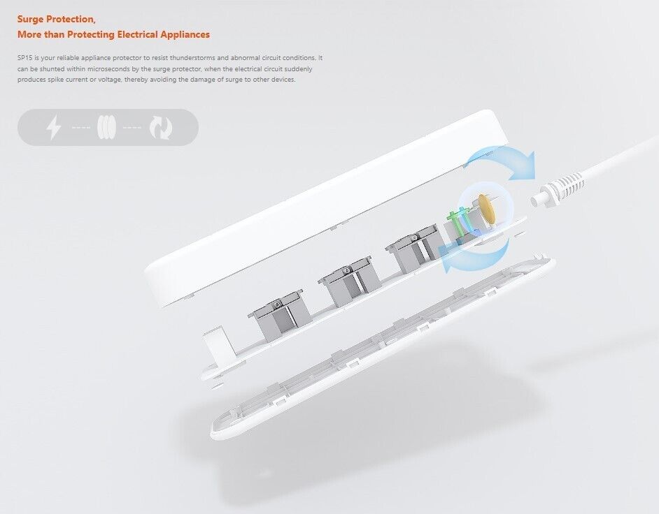 Tenda Connect 3 Outlet + 2 USB Smart Powerboard with Master Switch