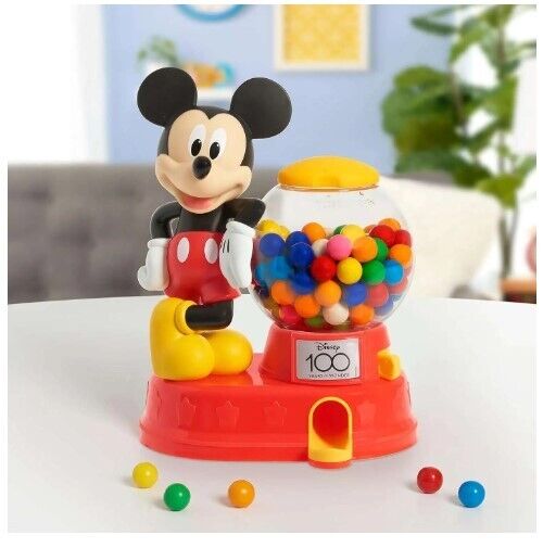 Disney 100 Mickey Mouse Gumball Vending Machine Gashapon Toys Balls Dispenser