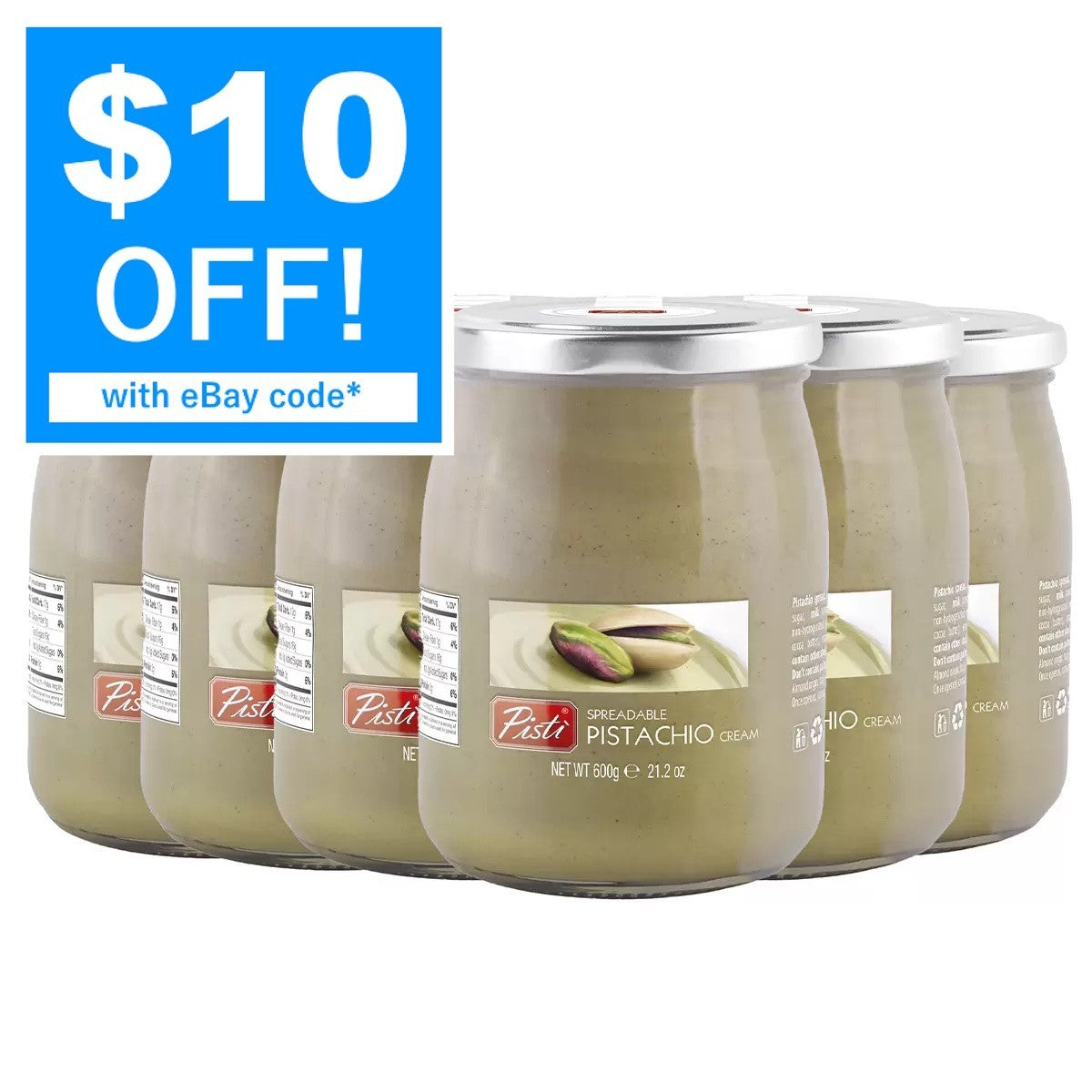 Bulk Pack 6 x 600g Pisti Sicilian Pistachio Cream Spread Paste Baking & Desserts