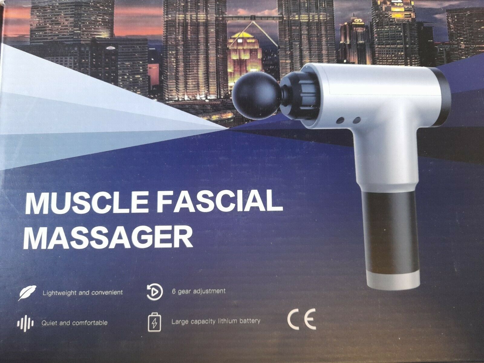 Portable Muscle Fascial Massager Gun 4 Heads with 2400mAh Brand New
