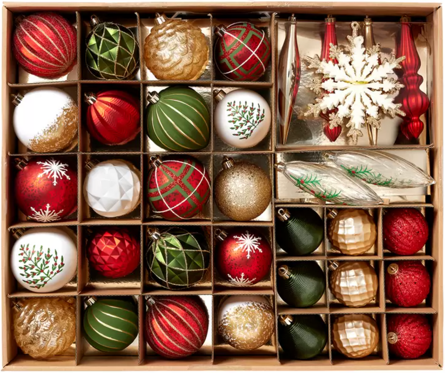 78 Piece Shatter Resistant Christmas Ornaments Set