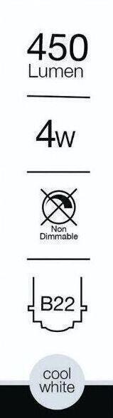 4x Luce Bella 4W LED Light Globes Glass Bulbs Clear Cool White 4000K BC B22 E27