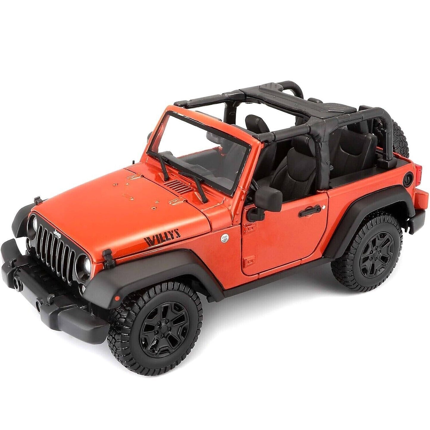 Maisto Orange 2014 Jeep Wrangler Willys Topless Kids Model Diecast Toy Car 1:18