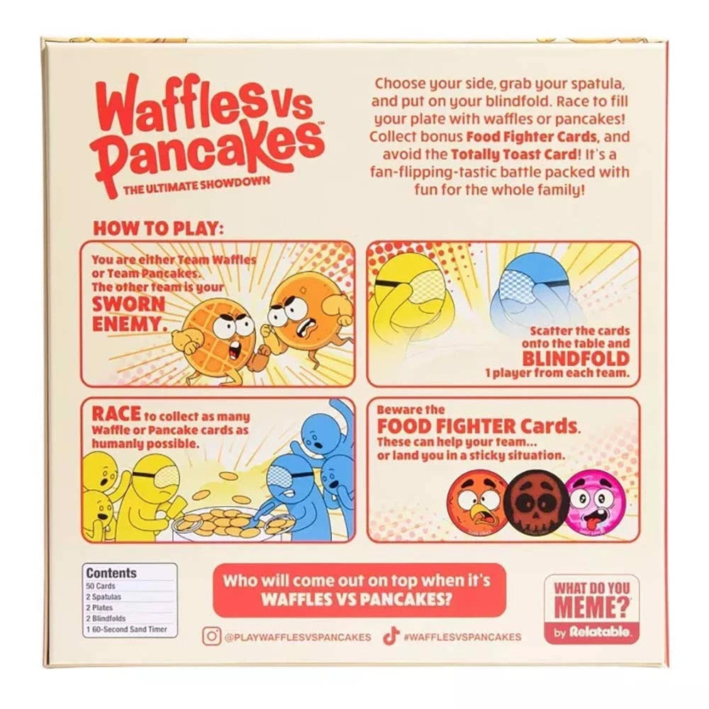 Waffles vs Pancakes - Board Game 2+ Players Age 8+ Teams Play