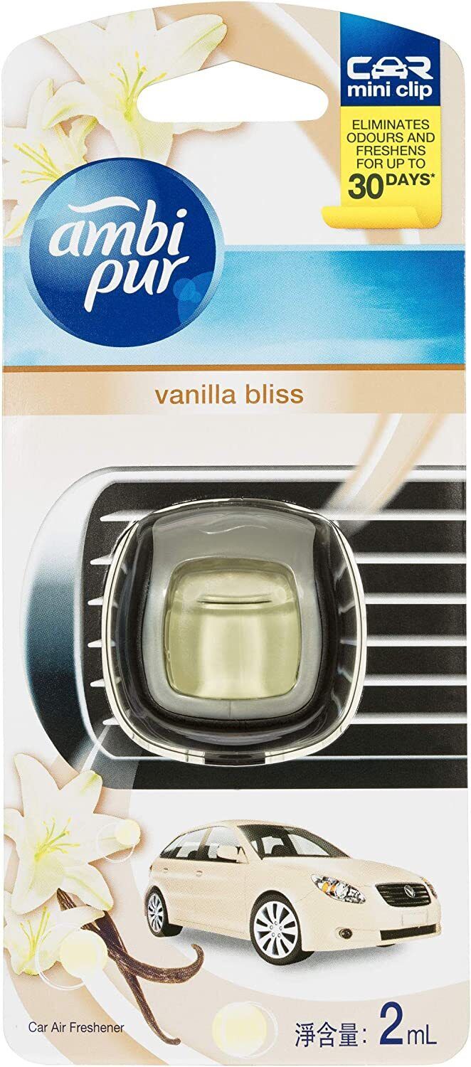 Ambi Pur Car Air Freshener Eliminates Odours Freshens vent attach 1x/2x/5x 2ml