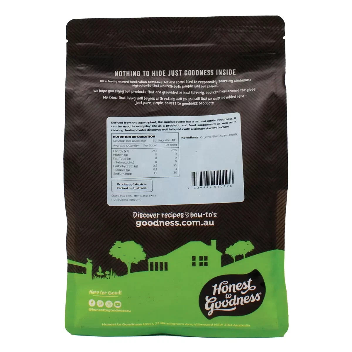Honest to Goodness Organic Agave Prebiotic Powder 1kg Brand New