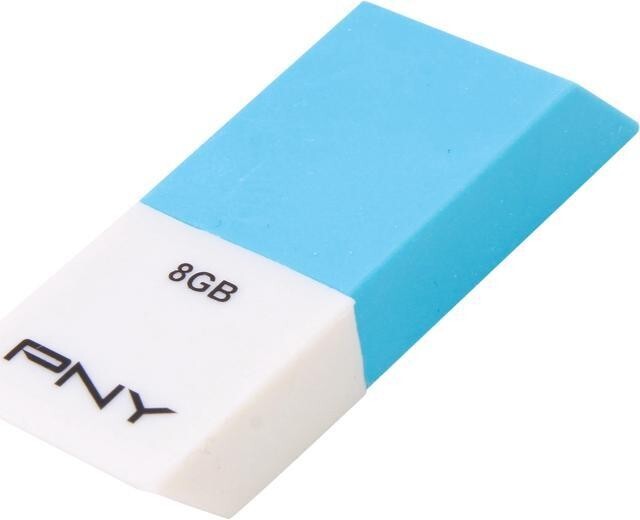 PNY 8GB USB 2.0 Flash Drive ERASER ATTACHE assorted colour