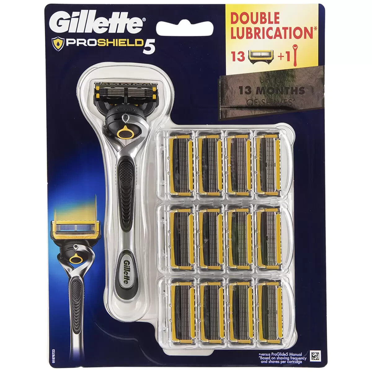 Gillette Fusion Proshield 5 Razor + 13 Razor Blade Refill Cartridges Replacement